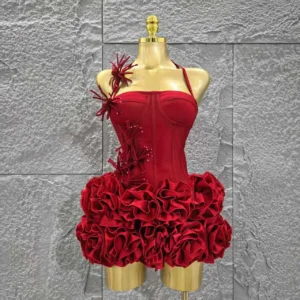 Red Color Sexy Halter Full Florals Pieces Bodycon – Virelia Fashion
