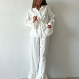 Nightgown Suit Long Sleeve Nightwear Turn Down Collar – Virelia Fashion