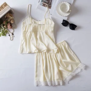 Pajama Sling Tops With Chest Pads And Shorts – Virelia Fashion